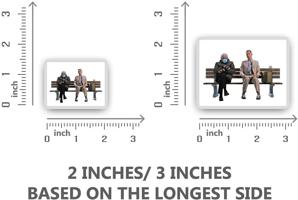 Forrest Gump Bernie Sanders Mitaines Sticker 2"