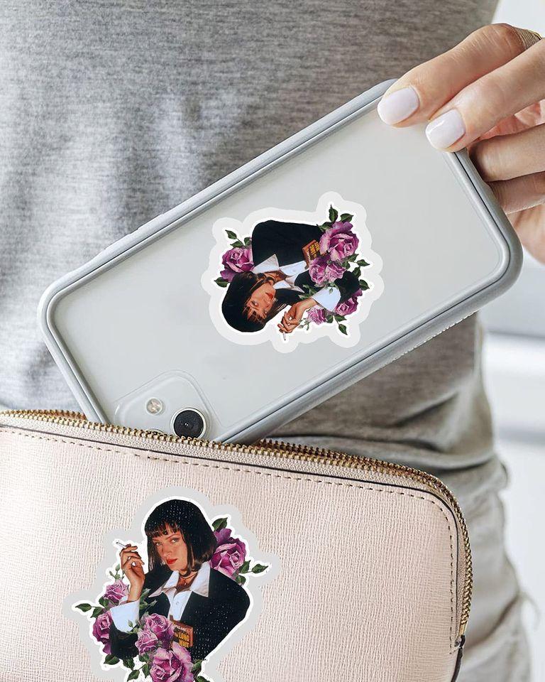 Pulp Fiction Art Floral Sticker 2"
