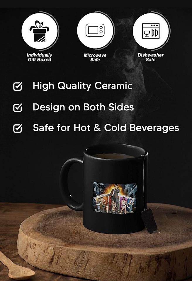 Acher Sitcom Sterling Archer Prt Rock And Roll Vice Palm Des Annes 80 Mug 11oz