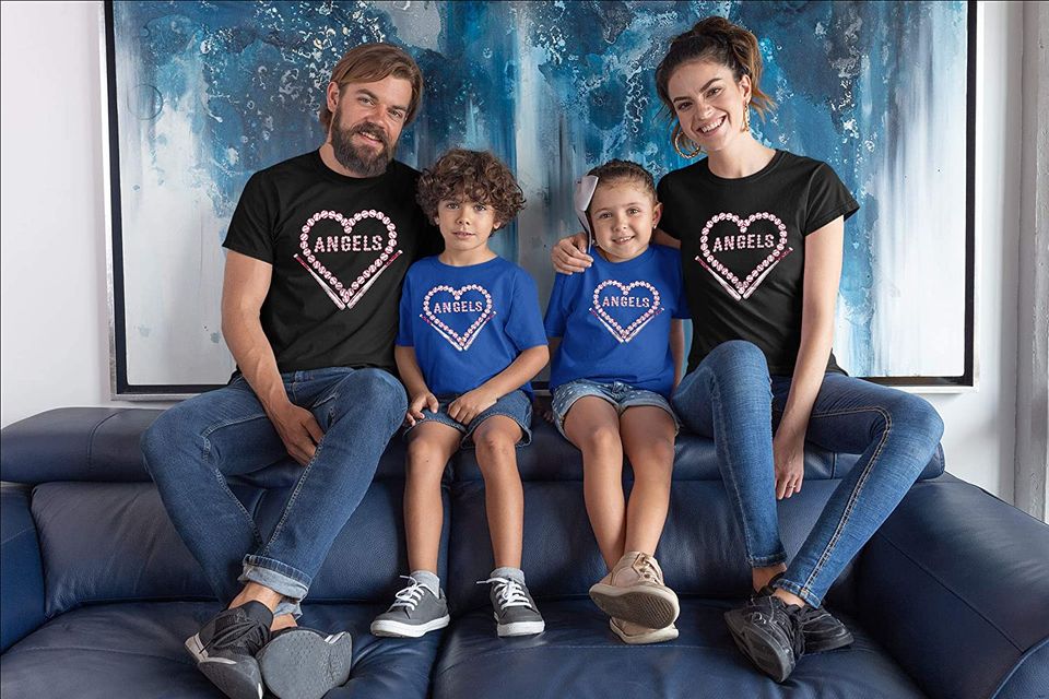 Angels Baseball Angles Heart Shirt