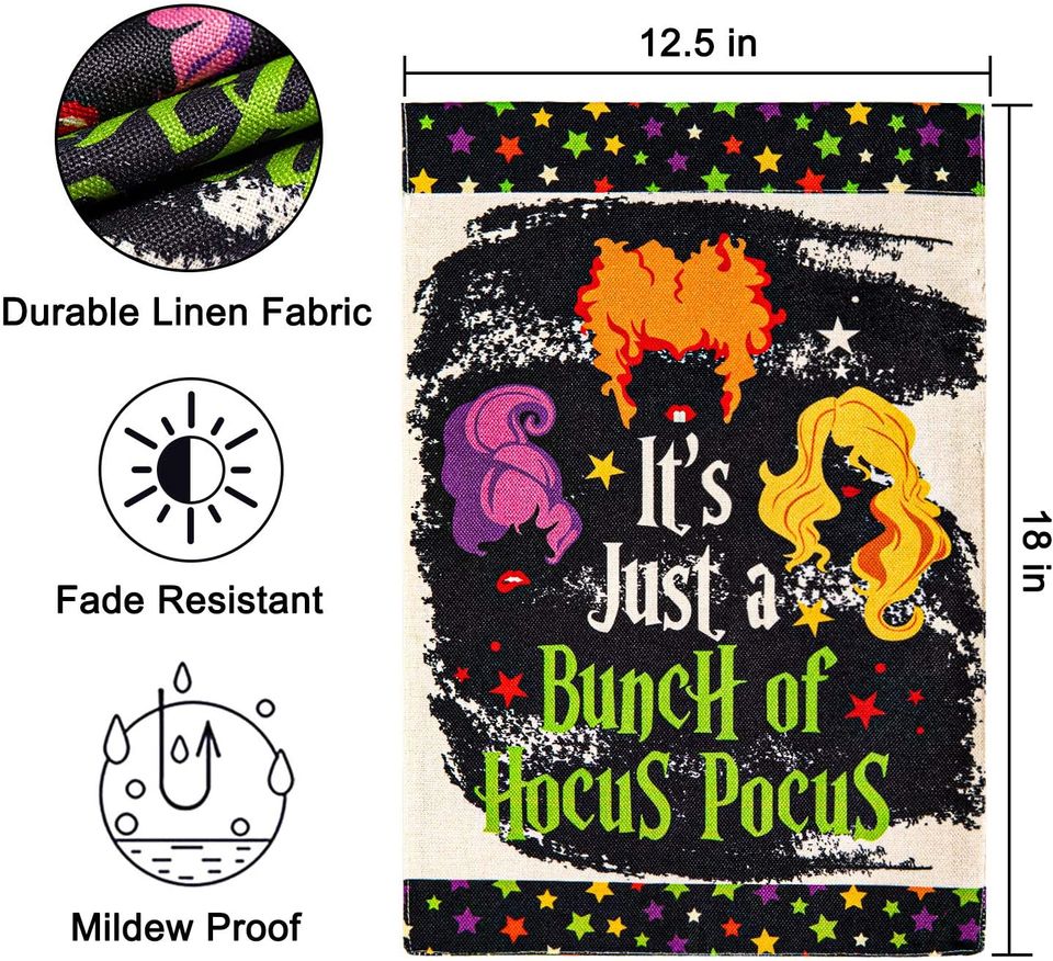 Hocus Pocus Garden Flag Witch Yard Flag