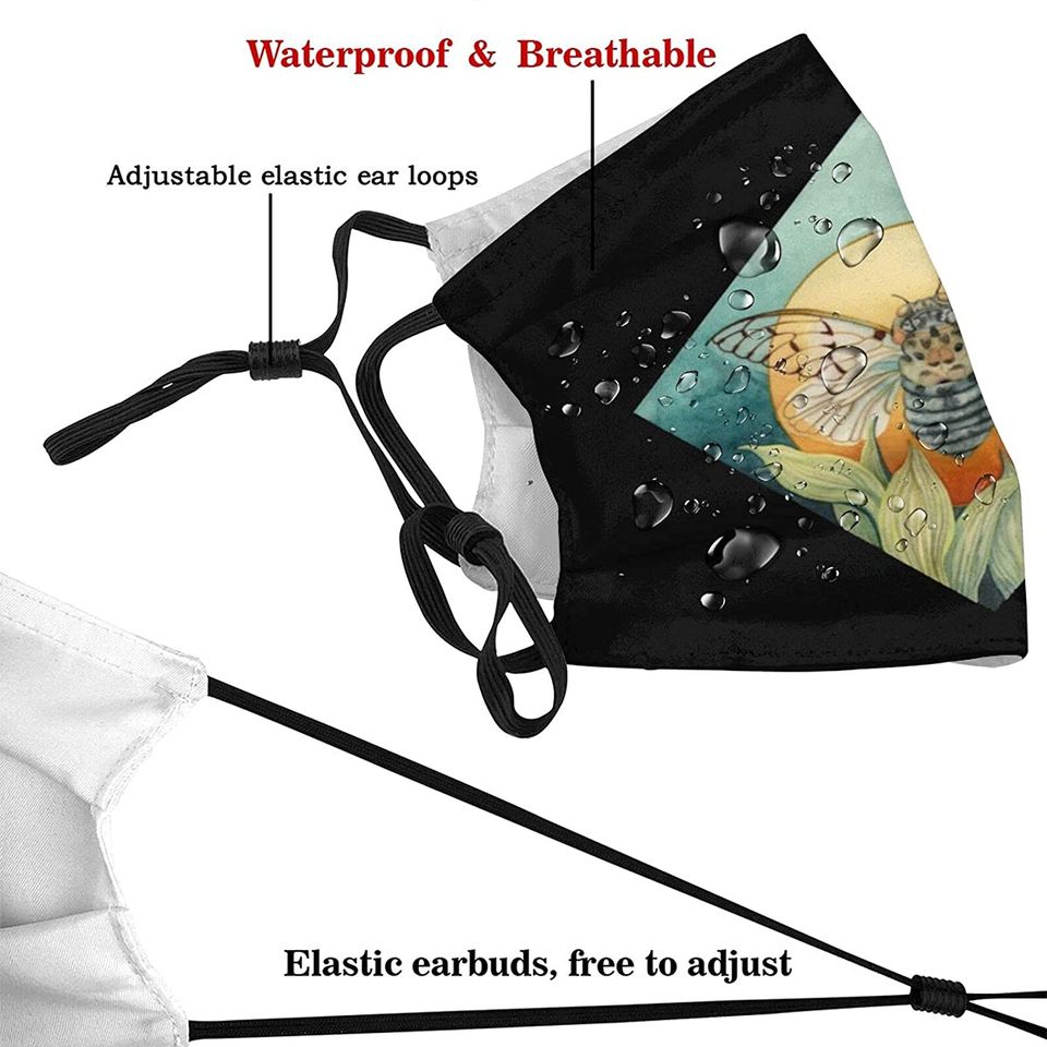 Ghost Cicada Adult Face Mask