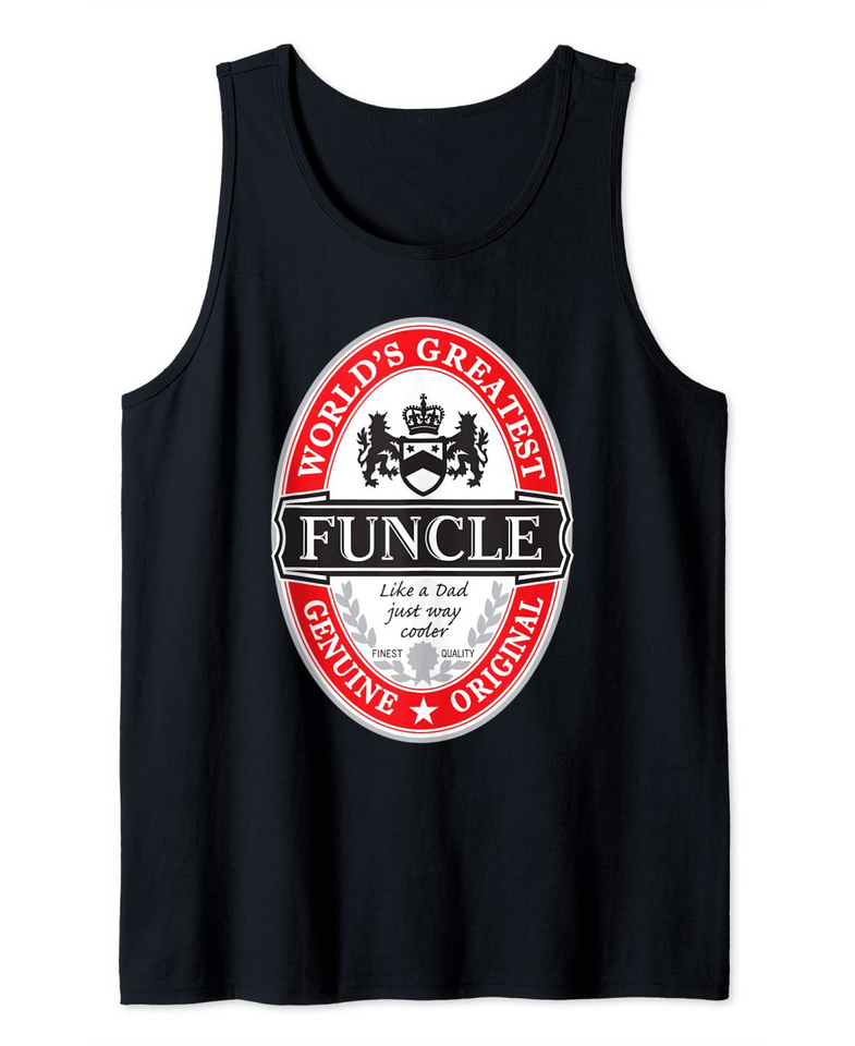 World's Greatest Funcle Fun Uncle Label Graphic Tank Top