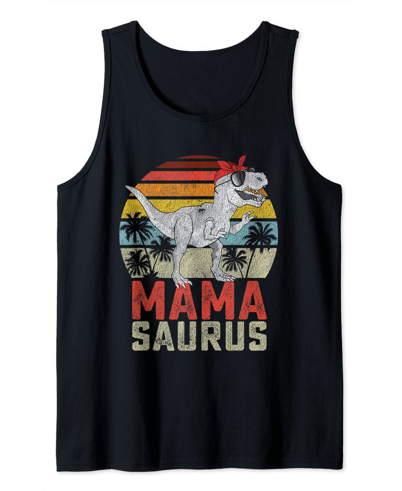 Mamasaurus T Rex Dinosaur Mama Saurus Family Matching Women Tank Top