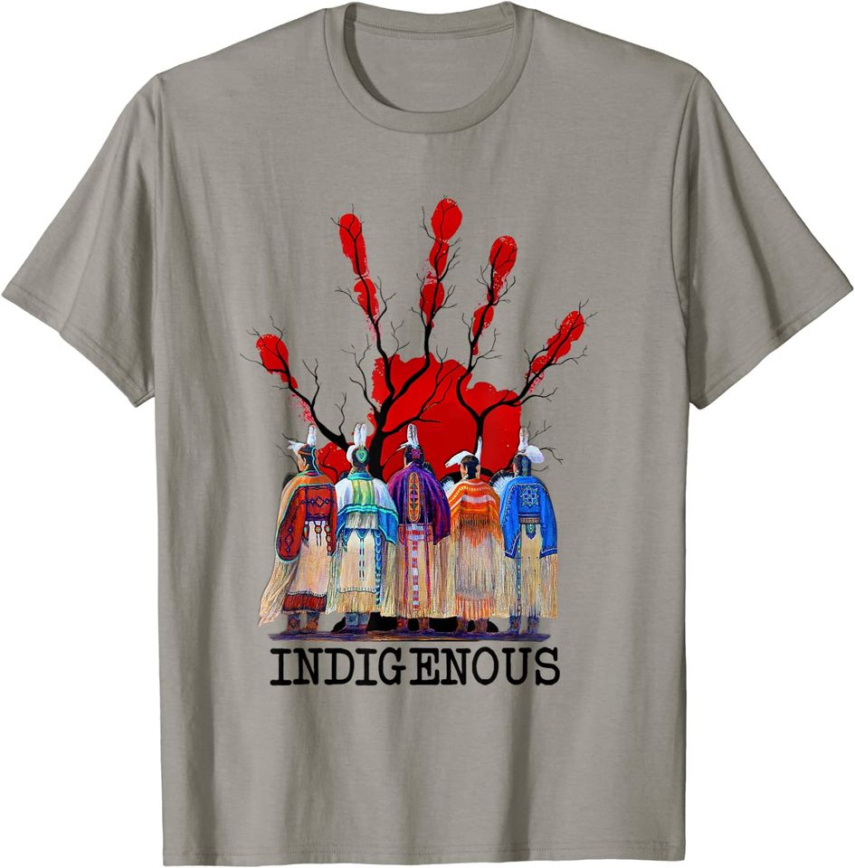 Native American Indigenous Red Hand T Shirt