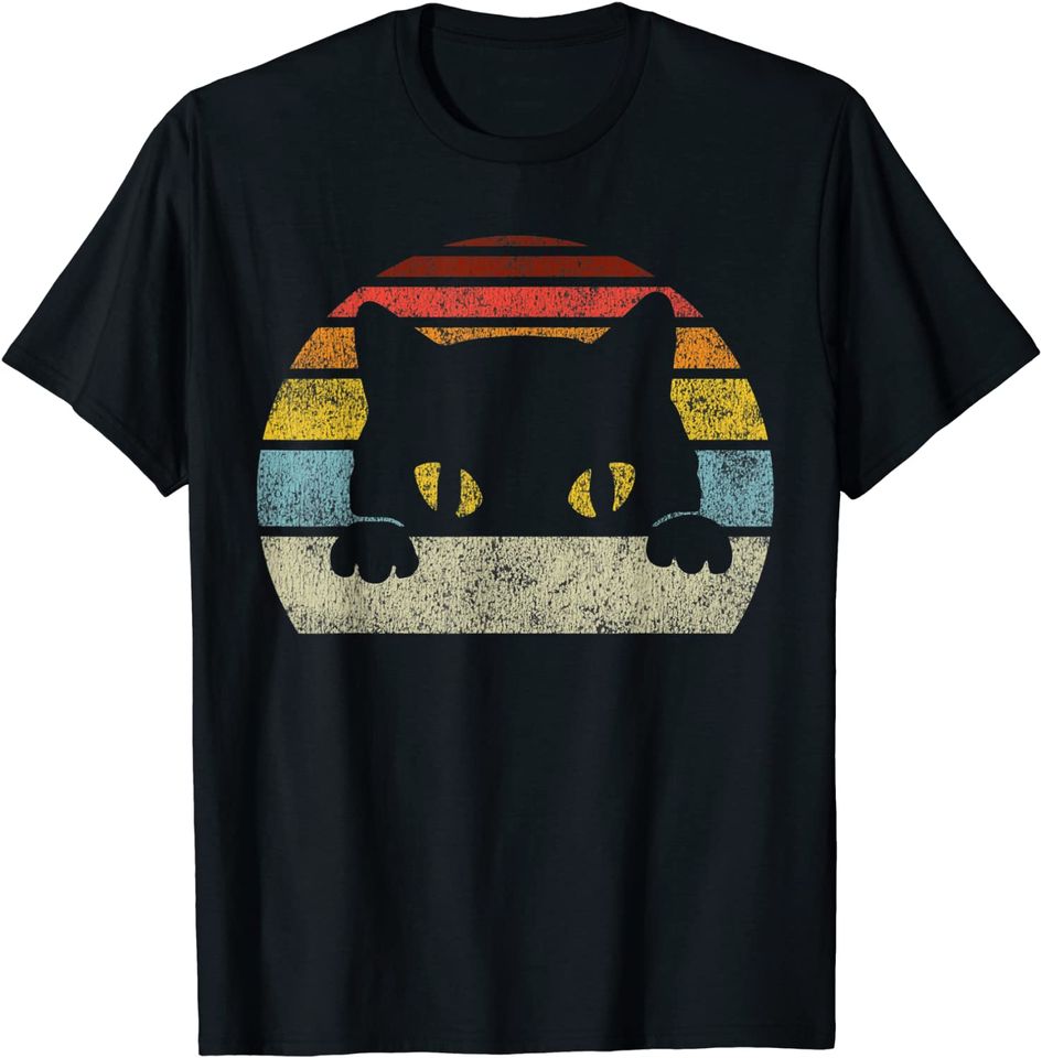 Vintage Black Cat Lover, Retro Style Cats Gift T-Shirt