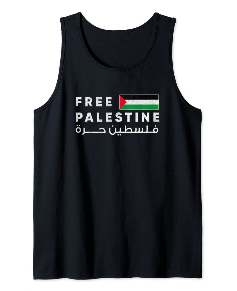 Free Palestine Flag Arabic - Free Gaza Tank Top