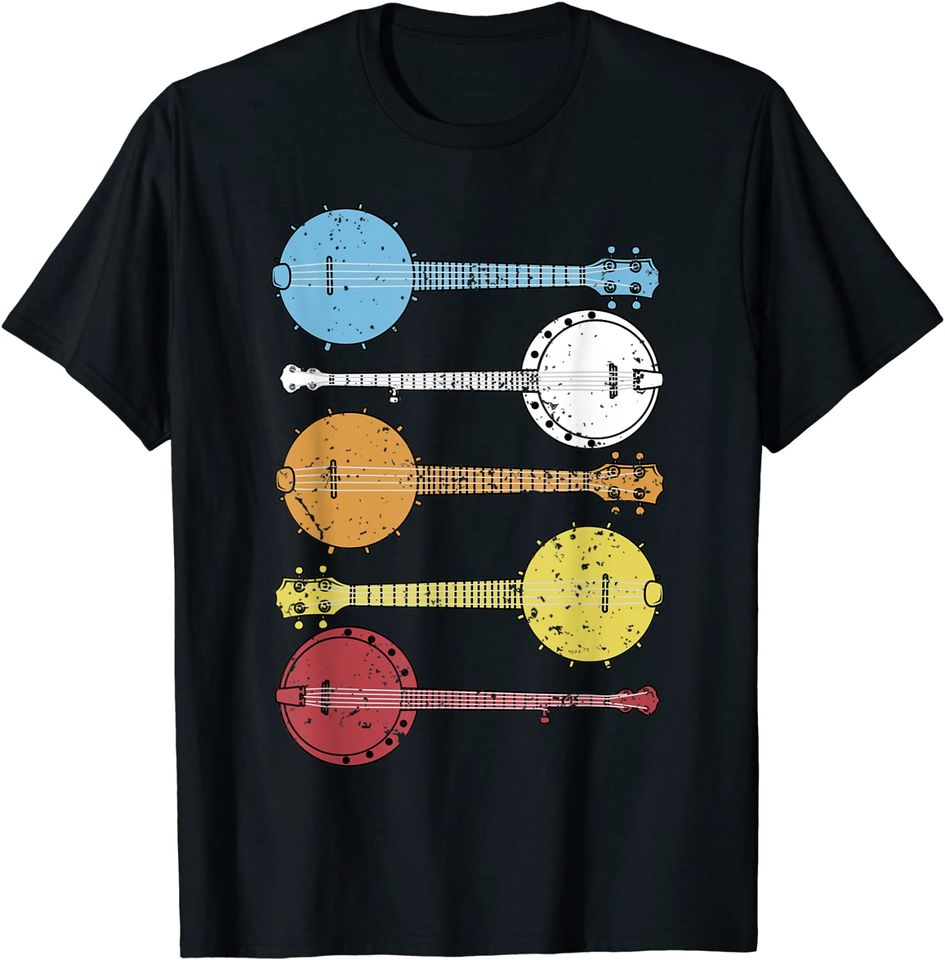 Vintage Banjo Shirt Retro Banjo Gift Country Music Bluegrass T-Shirt