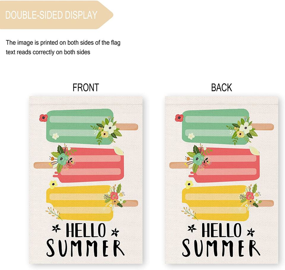 Hello Summer Garden Flag Ice Cream