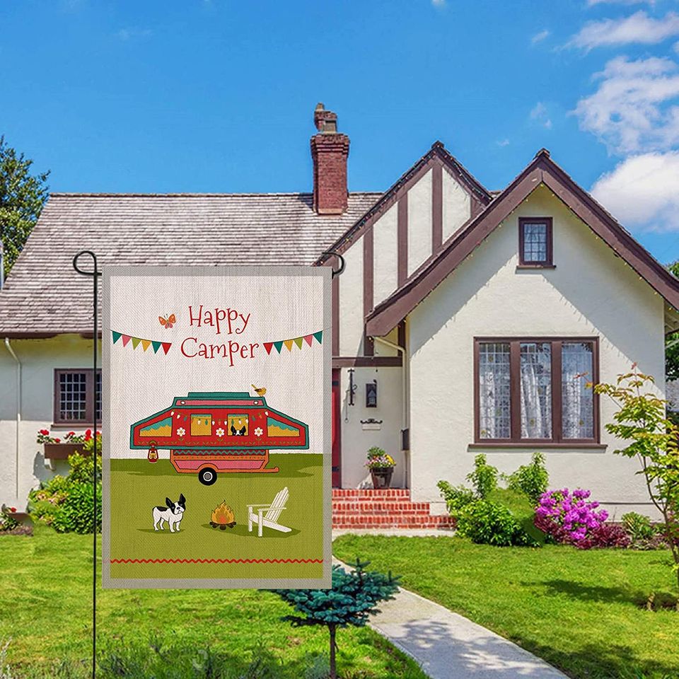 Personalized Happy Camper Garden Flag