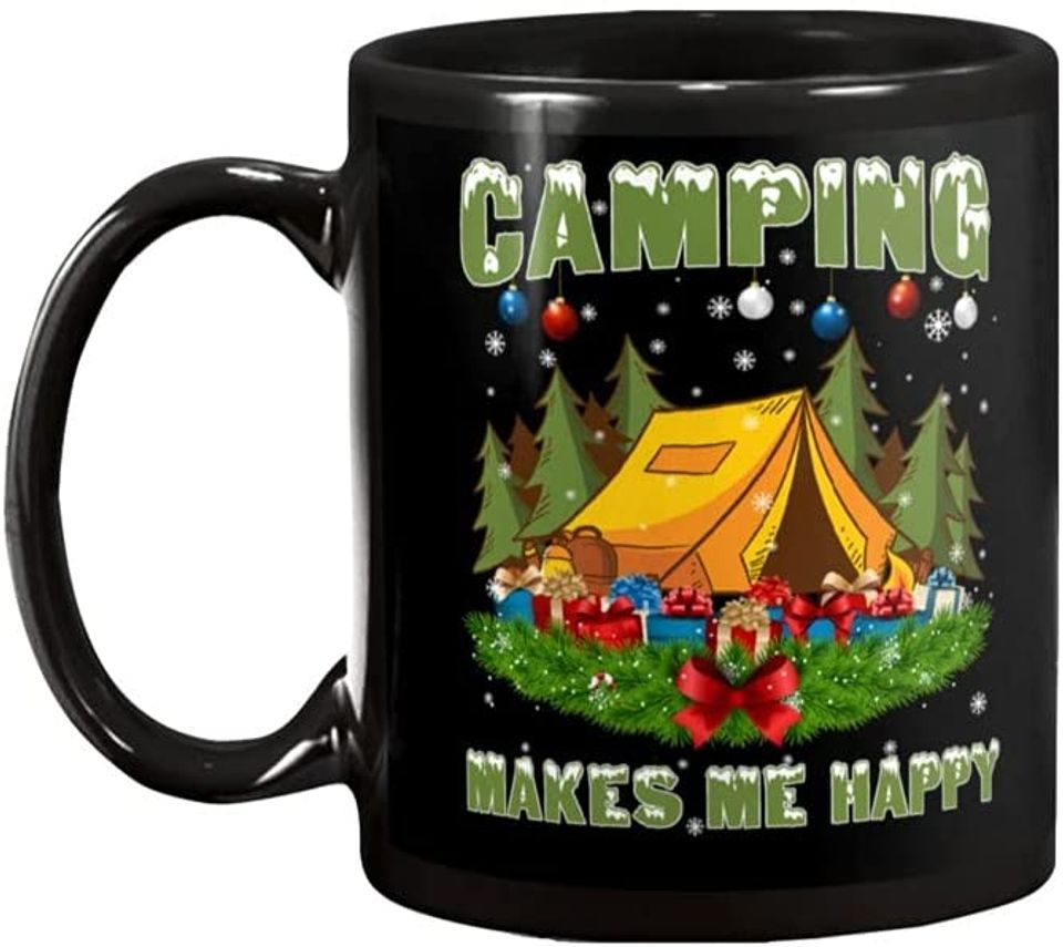 Camping Makes Me Happy Ceramic Novelty Coffee Tea Mug