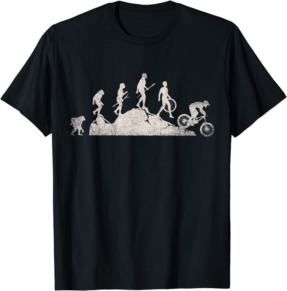 Mountain Biking Evolution Vintage Bicycle Sport Bike Rider T-Shirt