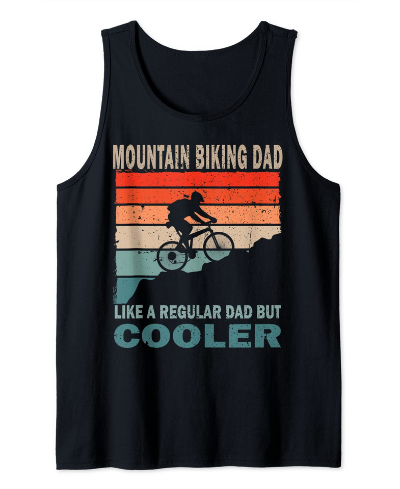 Mens Retro vintage Dad Mountain biking Lover & Fan Father's Day Tank Top