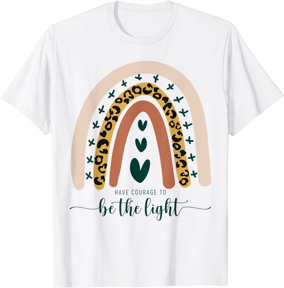 Be The Light Boho Rainbow Christian Scripture Religious T Shirt