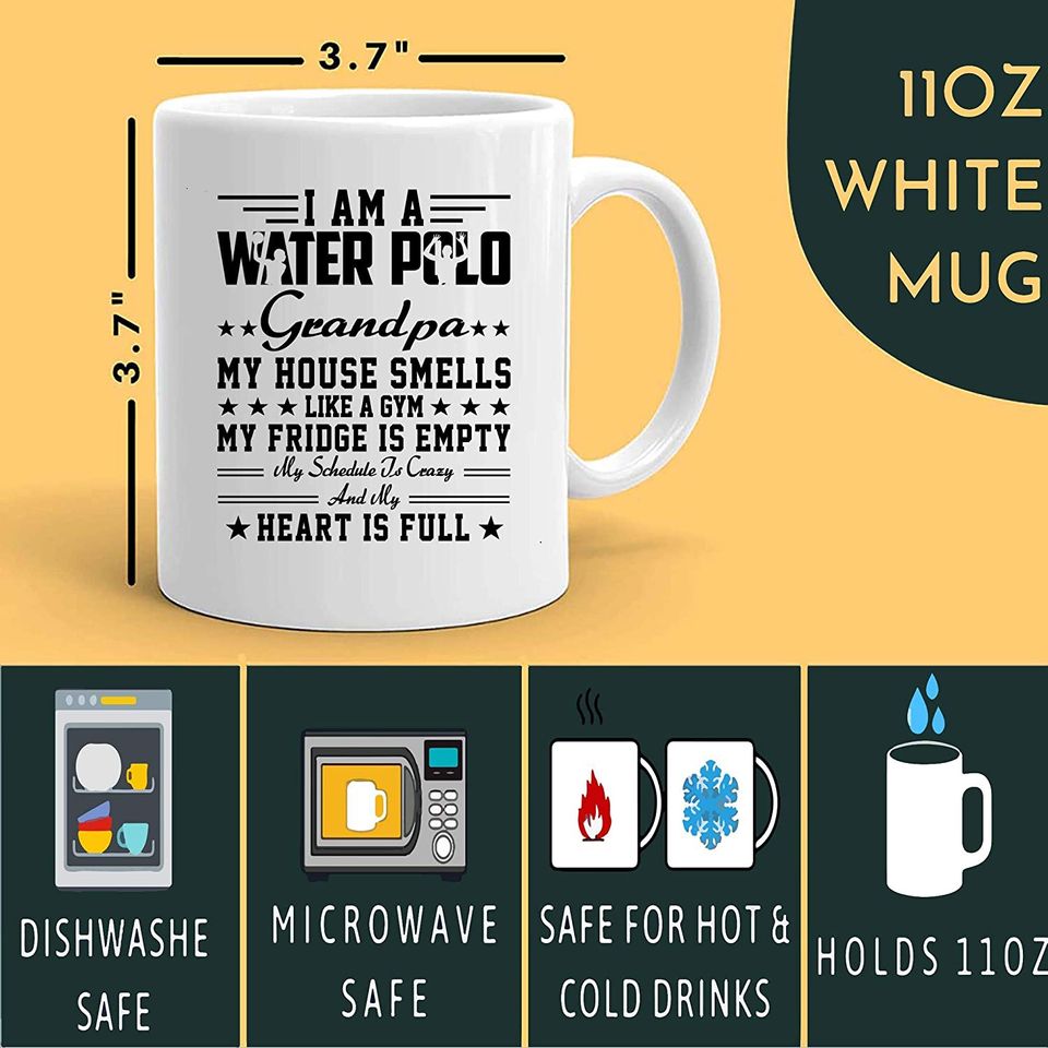 Water Polo Mug Cup - Water Polo Grandpa house gym crazy - Water Polo player swimmer Grandfather White Mugs Cups