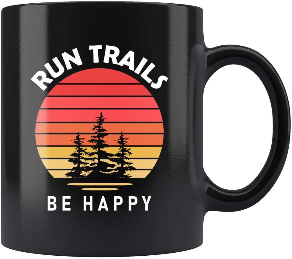 PinkStyle Trail Running Mug Trail Running Gifts Trail Runner Mug Trail Runner Gifts Trail Running Lover Mug Trail Run Presents Run Trail Mug Ceramic Trail Gifts Special Gifts For Birthday Christmas