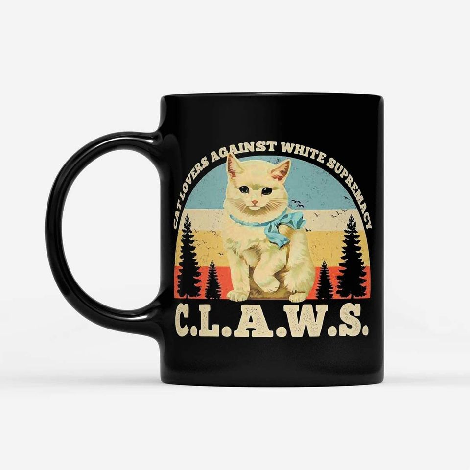 Cat Lovers Against White Supremacy Claws Vintage Mug