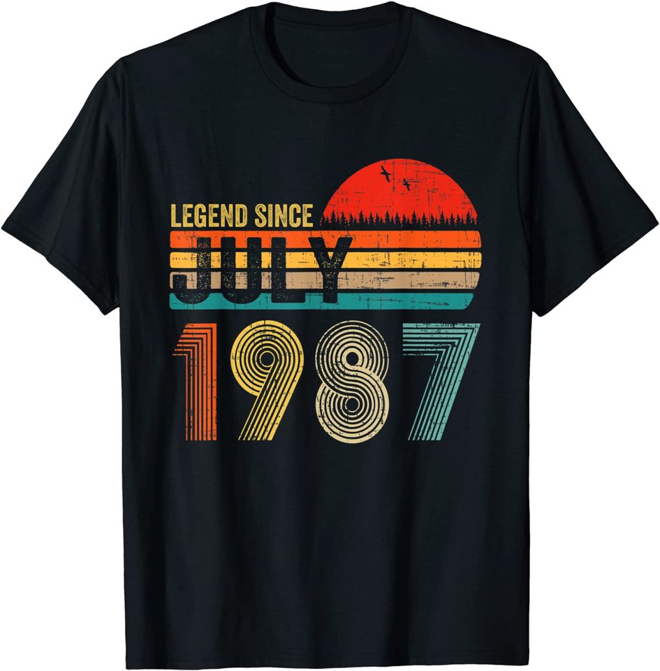 34 Years Old Retro Birthday Gift Legend Since July 1987 T Shirt