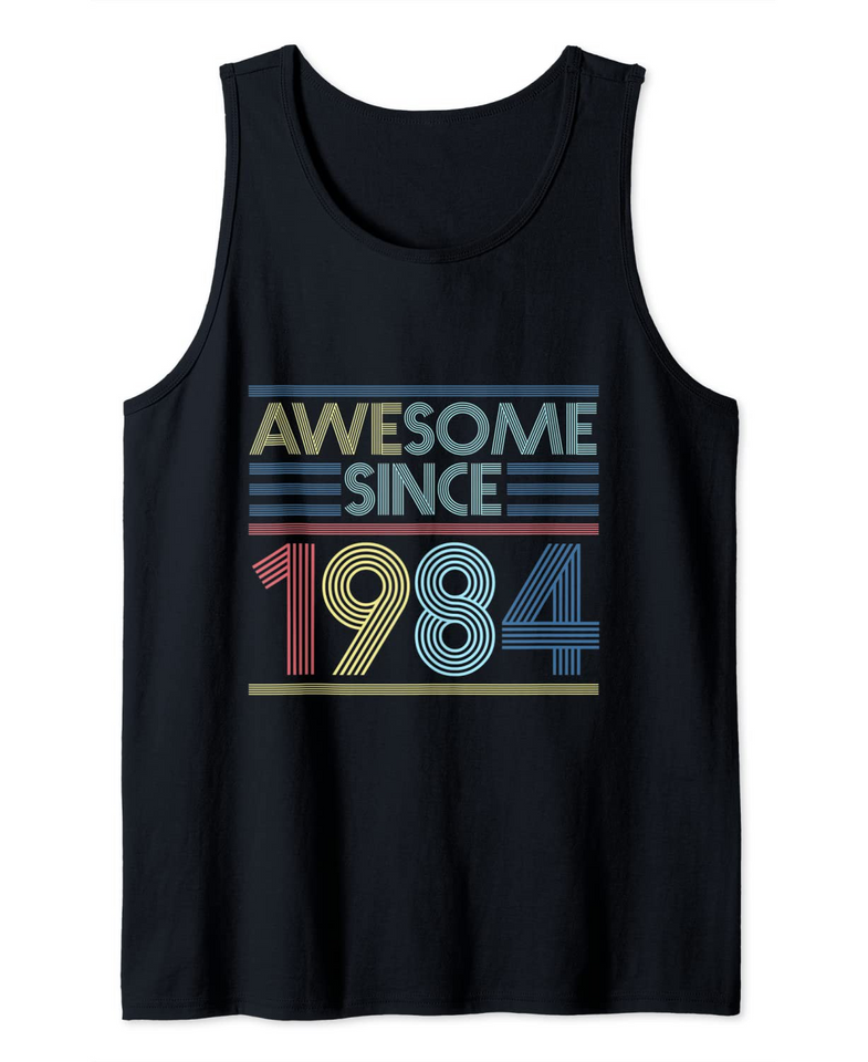 Vintage 37th Birthday Gifts - Awesome Since 1984 Tank Top
