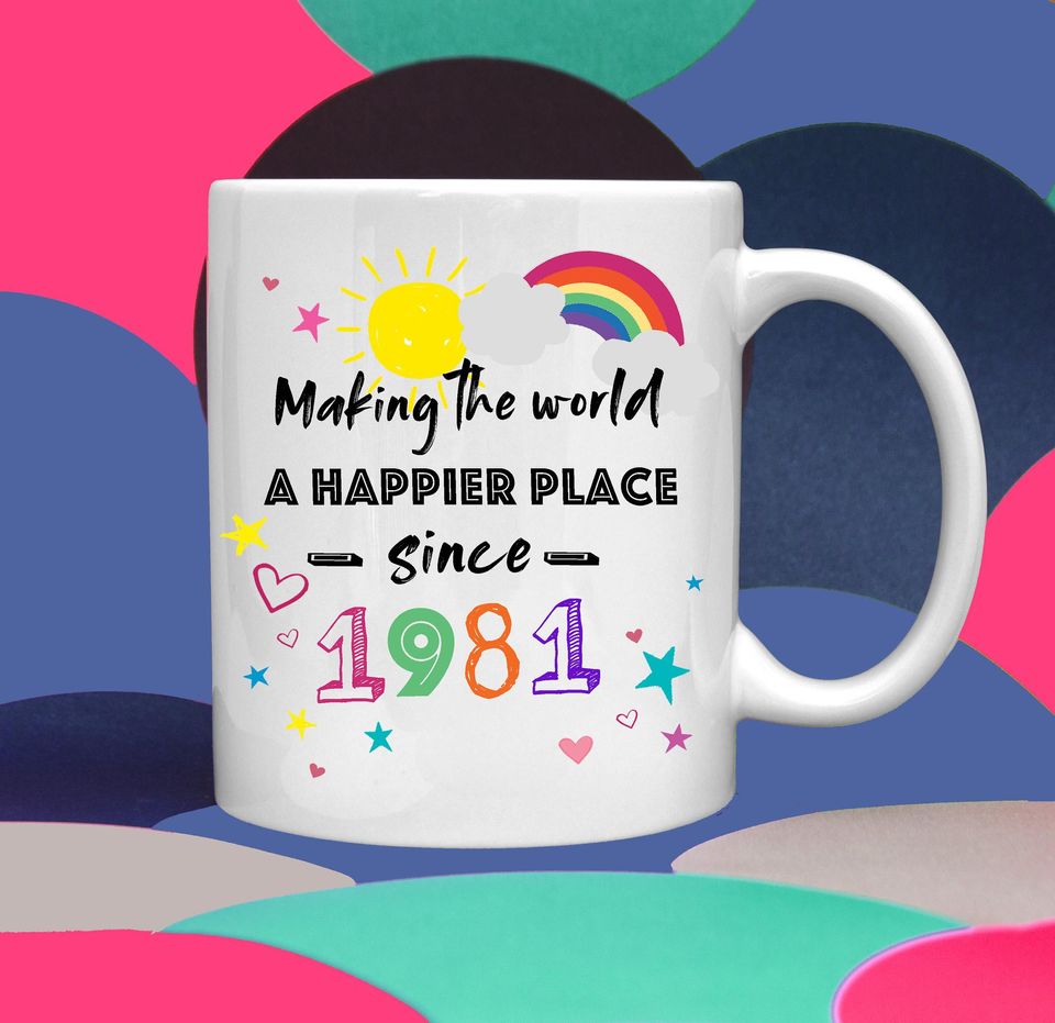 40th birthday mug , born in 1981 mug, mug for a 40th birthday, 40/40th/1981/ mug for birth year, 40th birthday gift, 1981 birth year