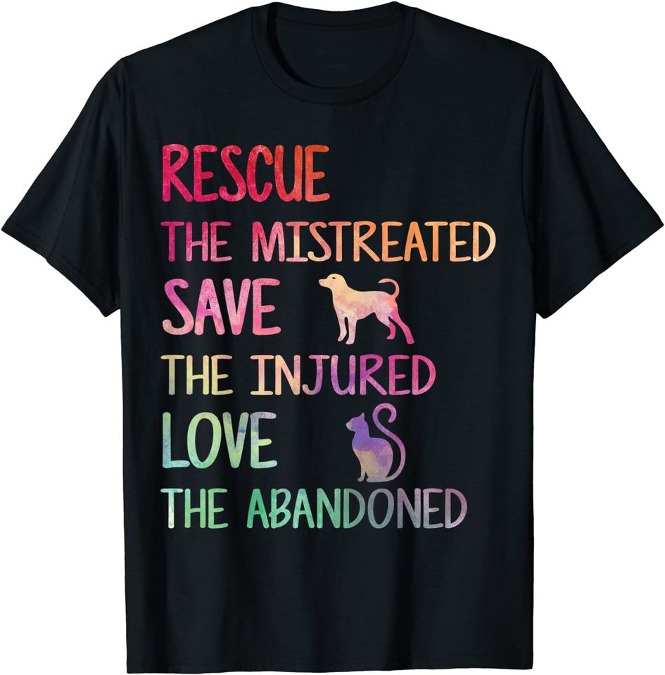 RESCUE SAVE LOVE PET Animal Shelter Volunteer Gifts Sleeve T-Shirt