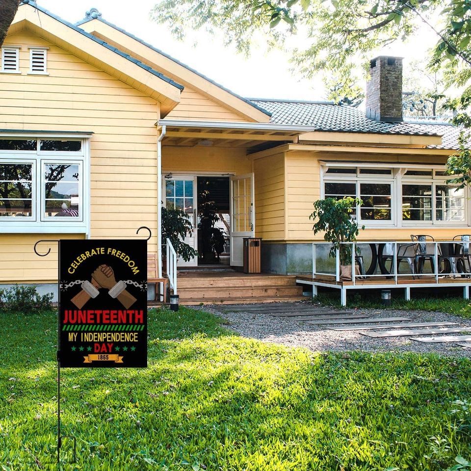 Rainlemon Linen Juneteenth Garden Flag