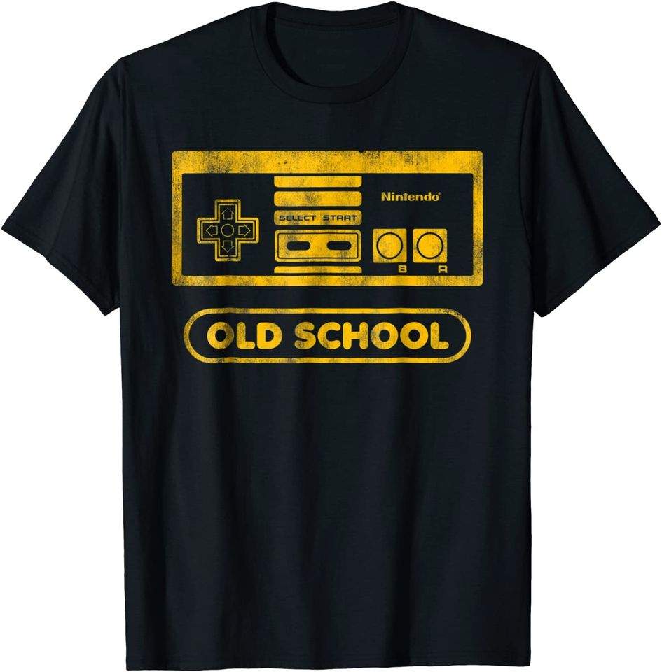 Nintendo NES Controller Old School Gold Graphic T-Shirt
