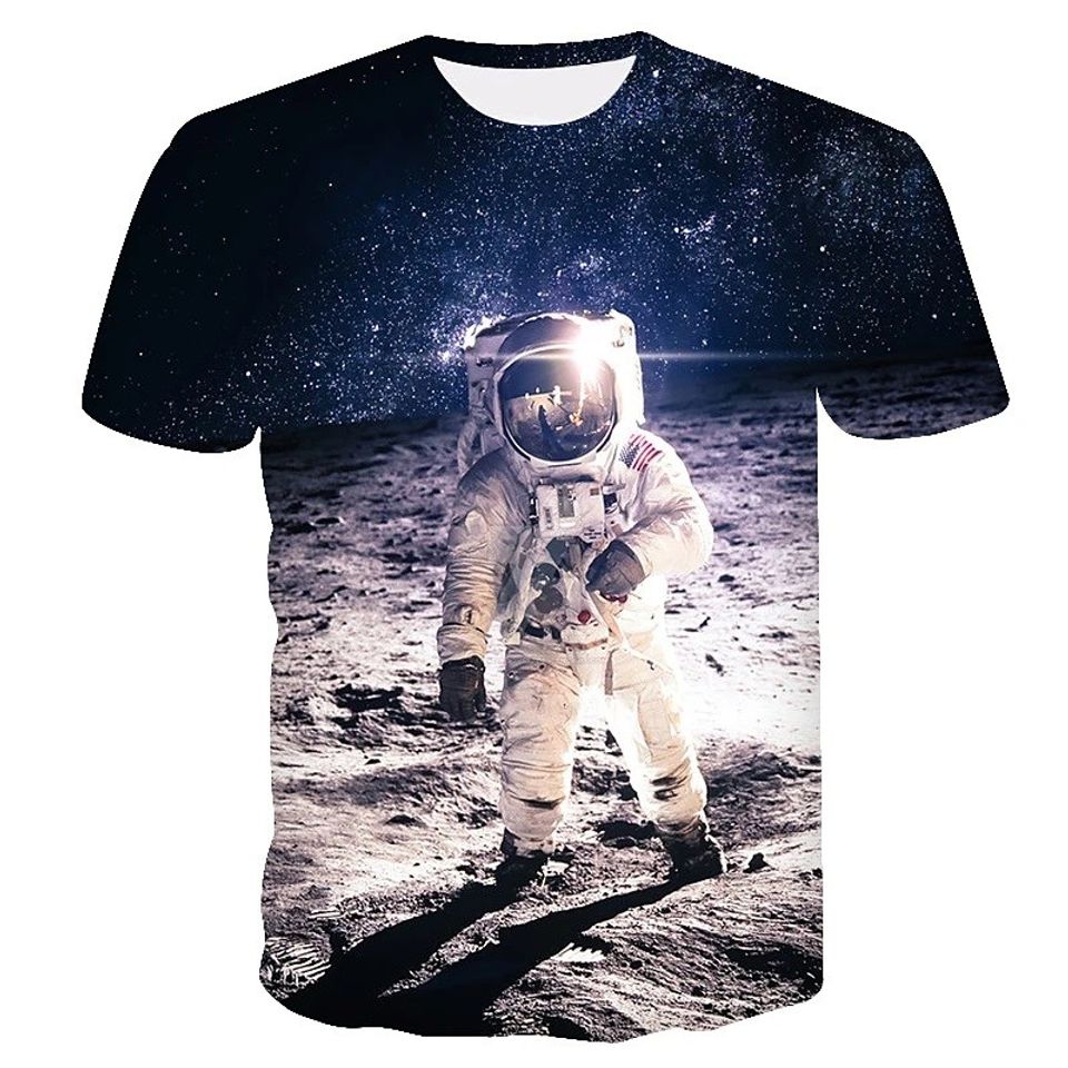 Unisex Tee T shirt 3D Print Graphic Prints Astronaut Casual Tops Basic Fashion