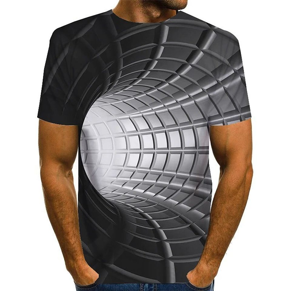 Tee T shirt 3D Print Graphic Optical Illusion Print Short Sleeve Daily Tops Basic Designer