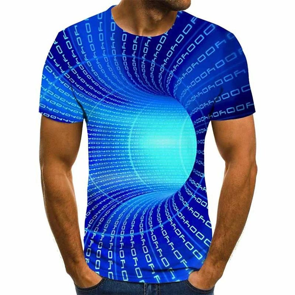 Men T-shirt Graphic 3D  Short Sleeve Daily Tops Basic