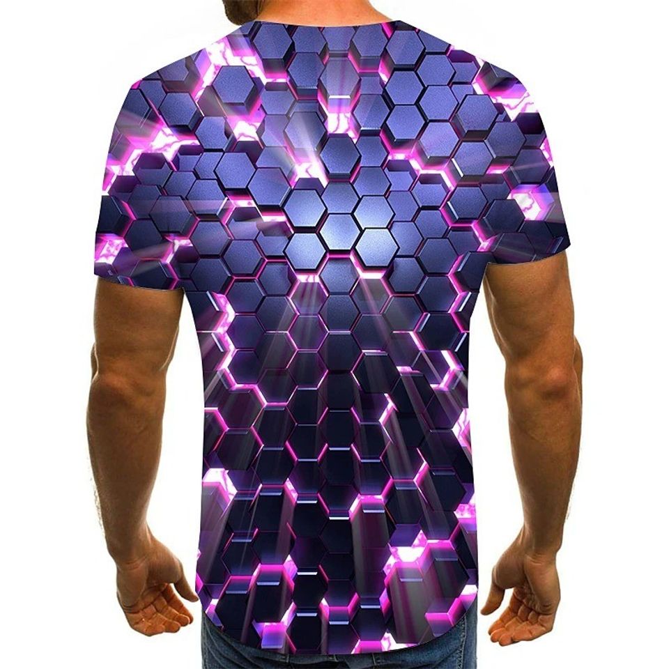 T-shirt 3D Print 3D Rivet Mesh Short Sleeve Casual Tops Sportswear Sports
