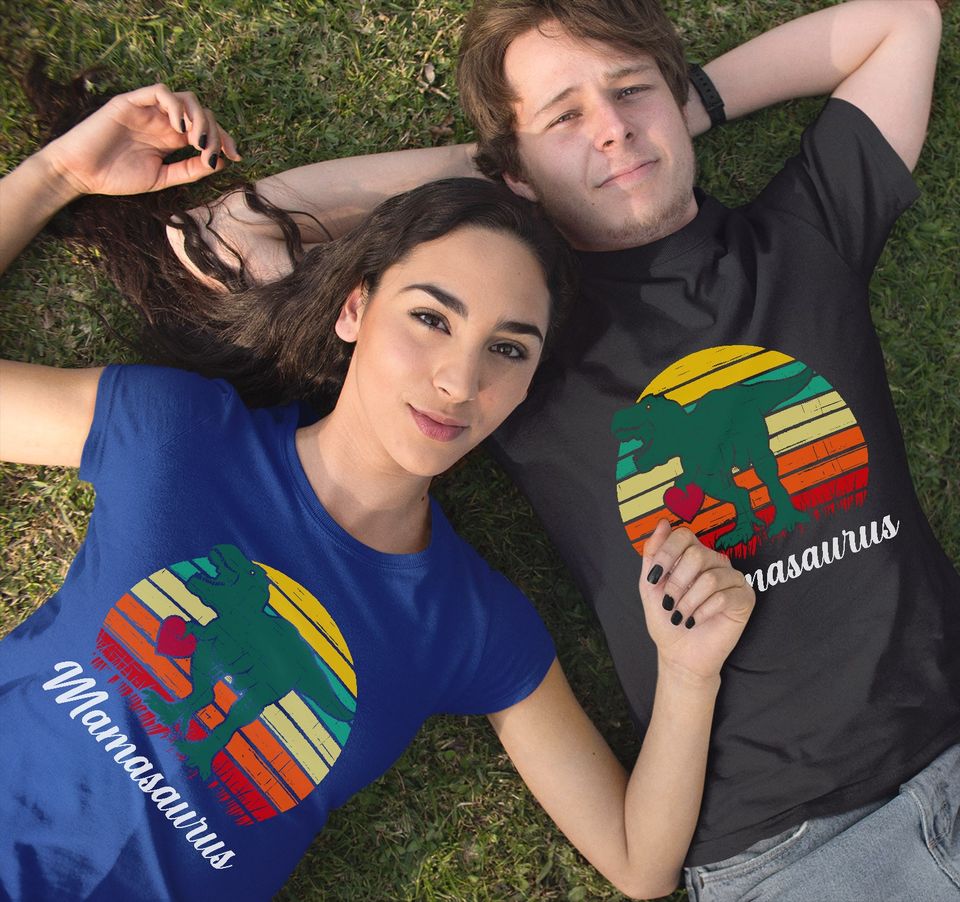 Mamasaurus Vintage Dino Mom T-Shirt
