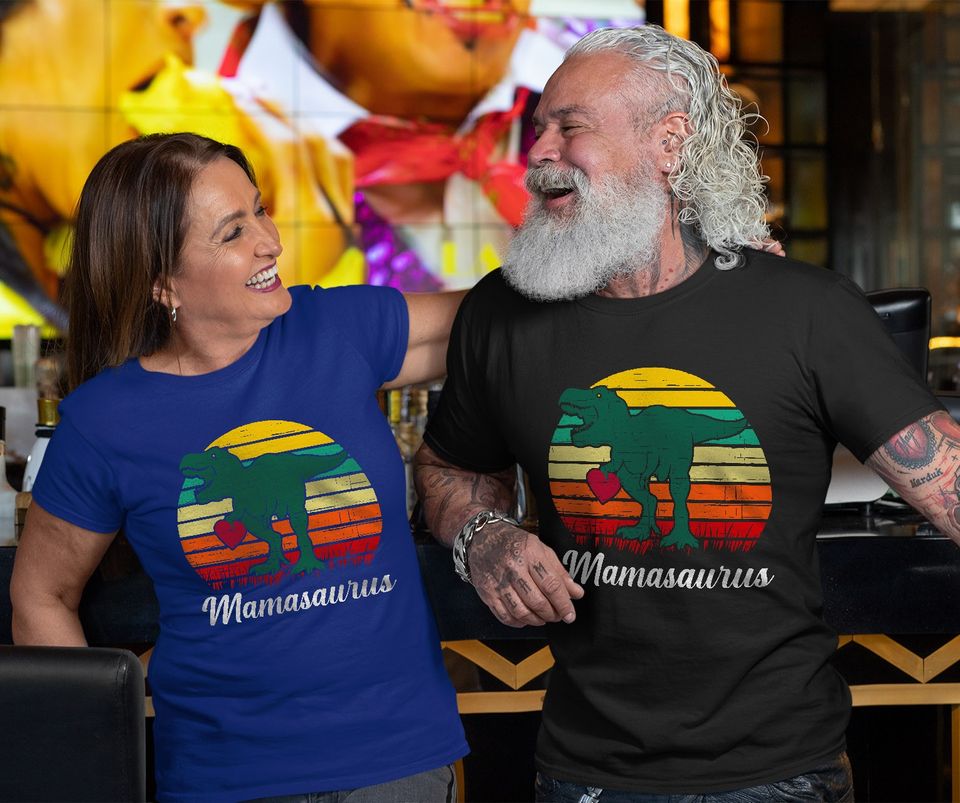 Mamasaurus Vintage Dino Mom T-Shirt