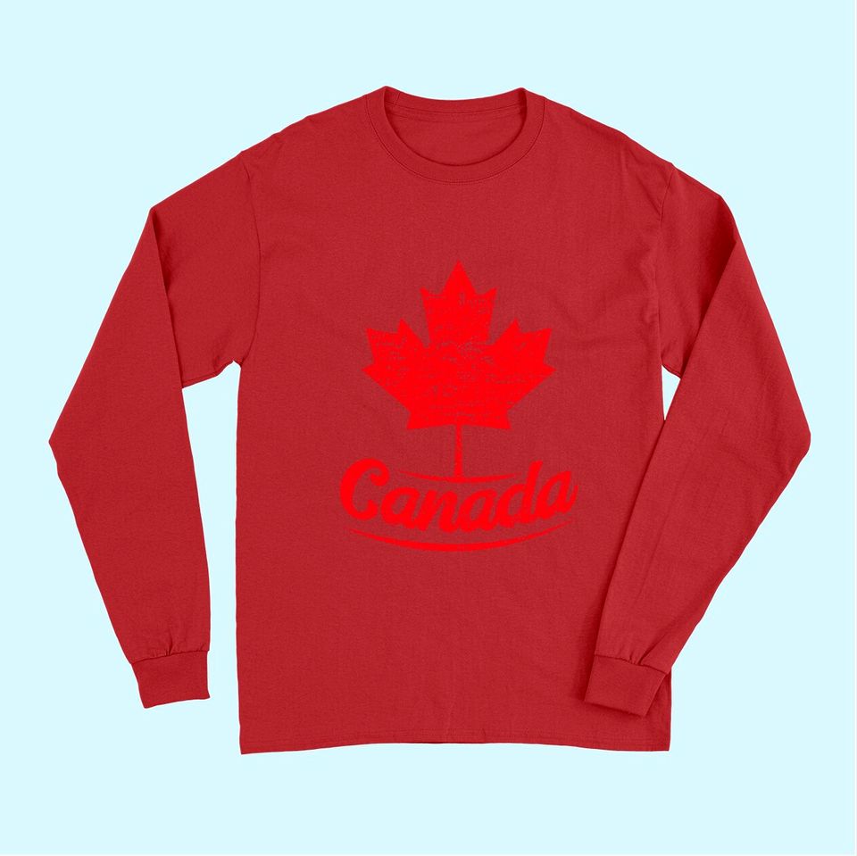 Vintage Canada Flag Canadian Flag Maple Leaf Long Sleeves