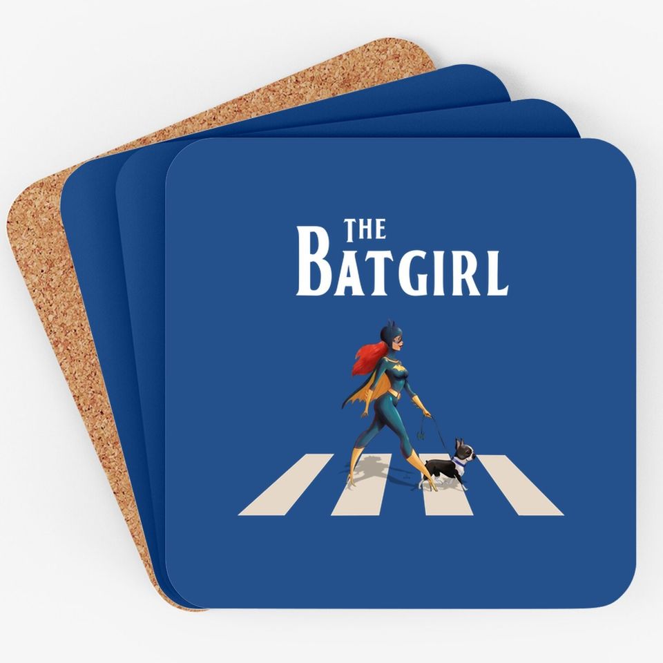 The Batgirl With Dog Superhero Coaster