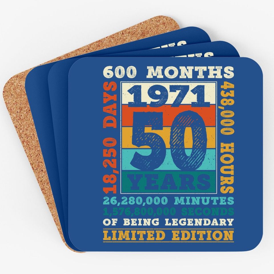 Retro 1971 50 Years Of Being Legendary Coaster