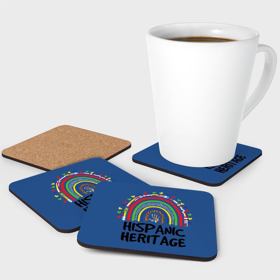 National Hispanic Heritage Month Rainbow All Countries Flags Coaster