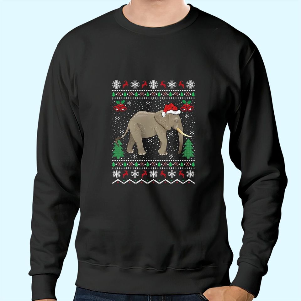 Elephant Animal Lover Xmas Ugly Classic Sweatshirts