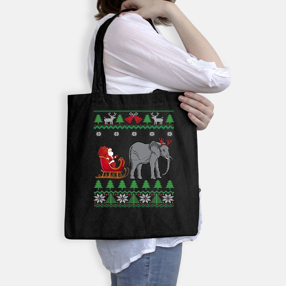Elephant Reindeer Santa's Sleigh Classic Bags