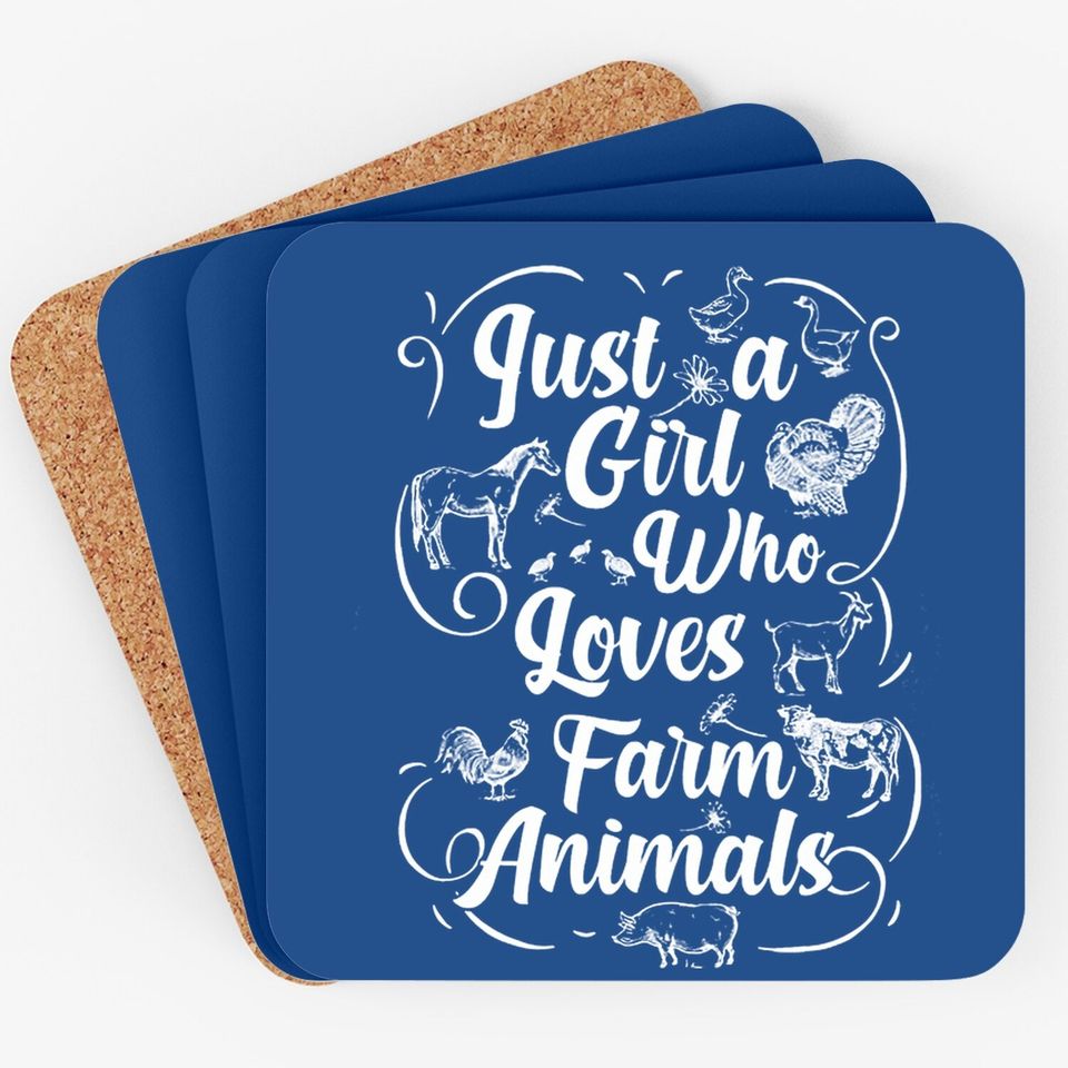 Just A Girl Who Lovers Farm Animals Classic Coaster