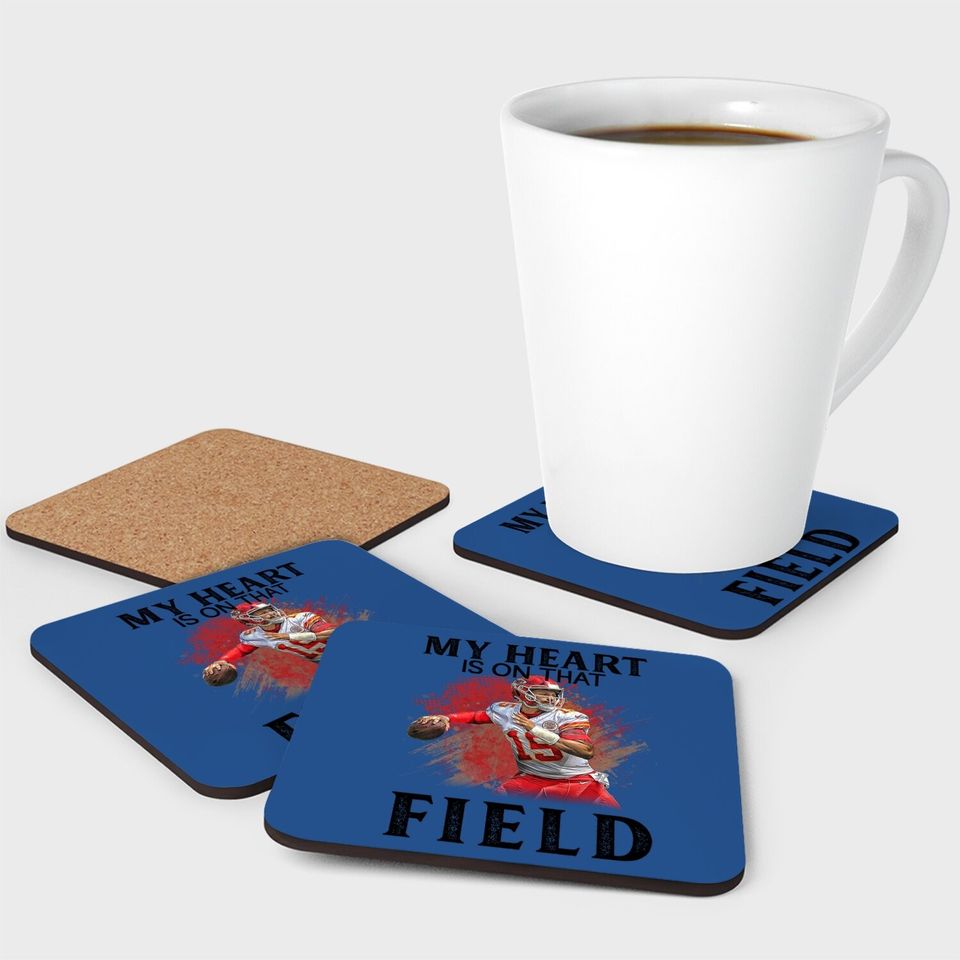 Patrick Mahomes Art My Heart Is On That Field Coaster