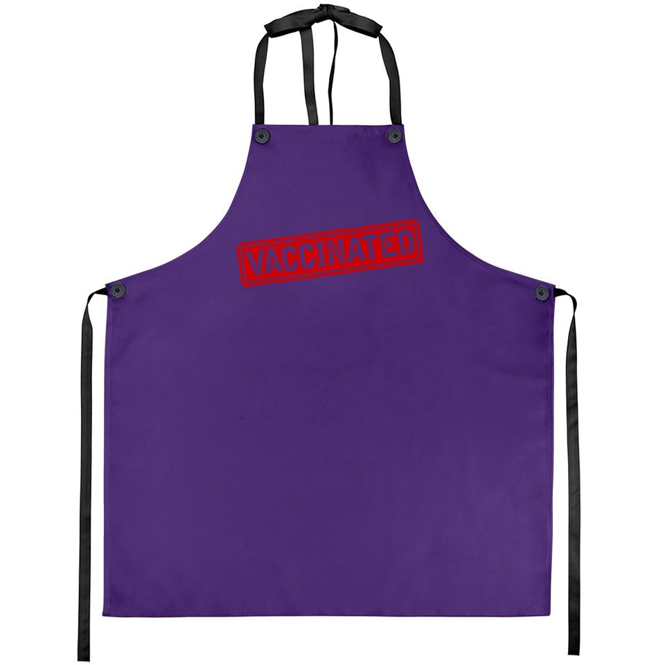 Certified Vaccinated Red Stamp Humor Graphic Apron
