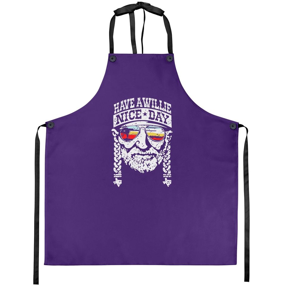 I Willie Love The Usa & Have A Willie Nice Day Short Sleeve Apron Tops