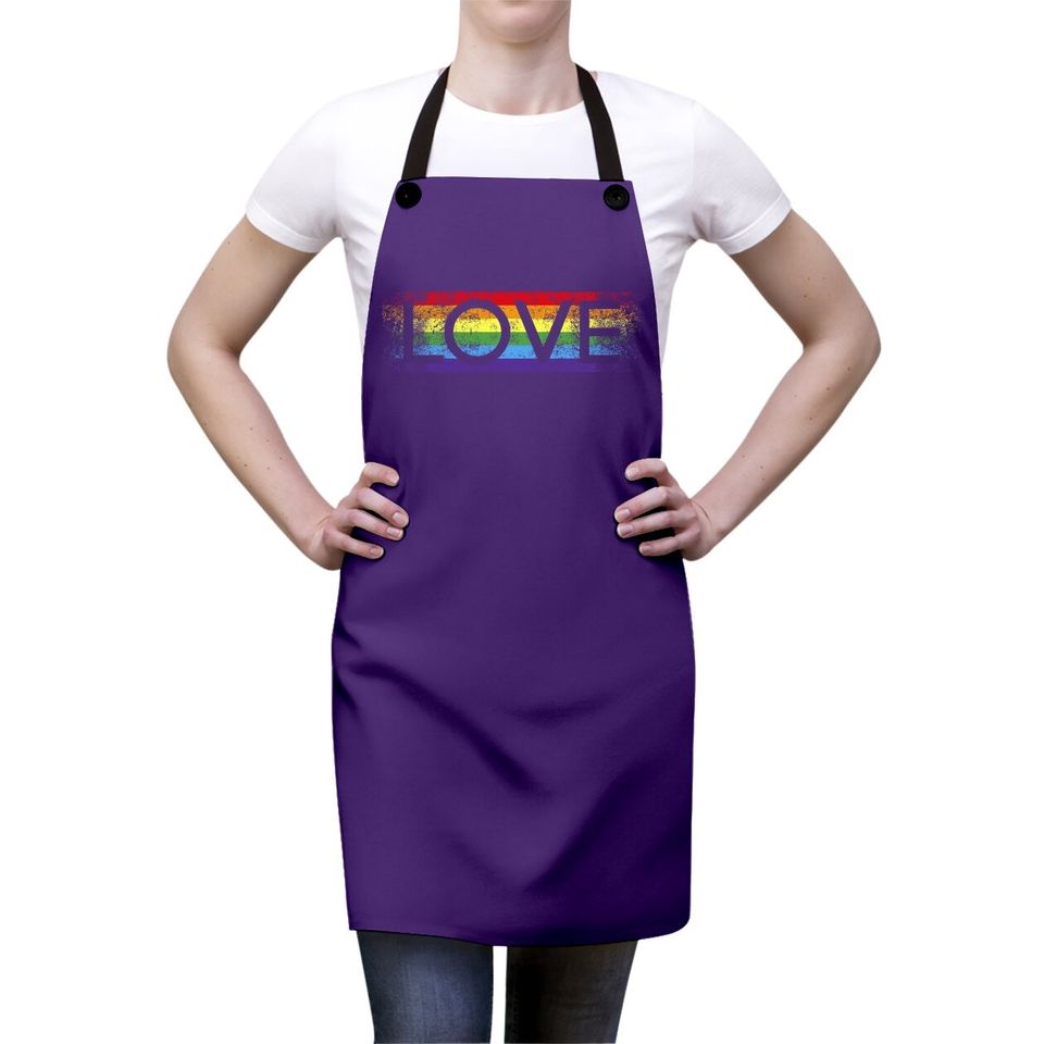Gay Pride Rainbow Love Apron