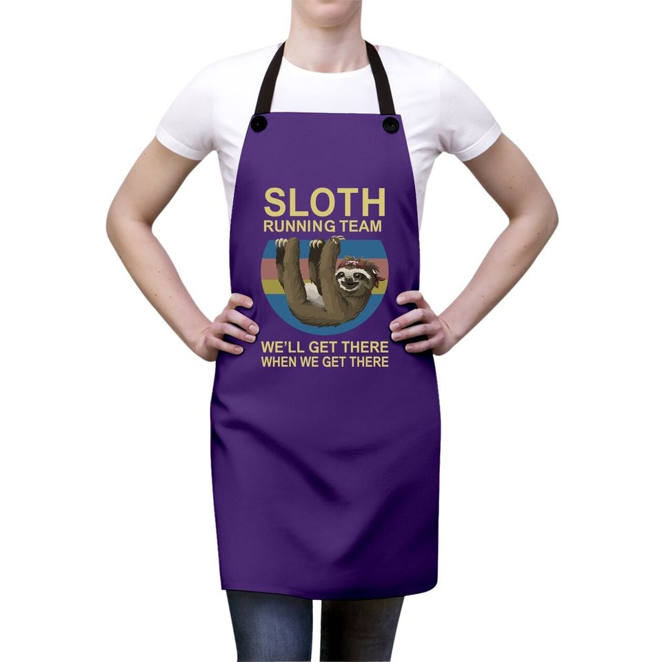 Beopjesk Sloth Running Team Apron Short Sleeve I Hate People Graphic Apron Tops