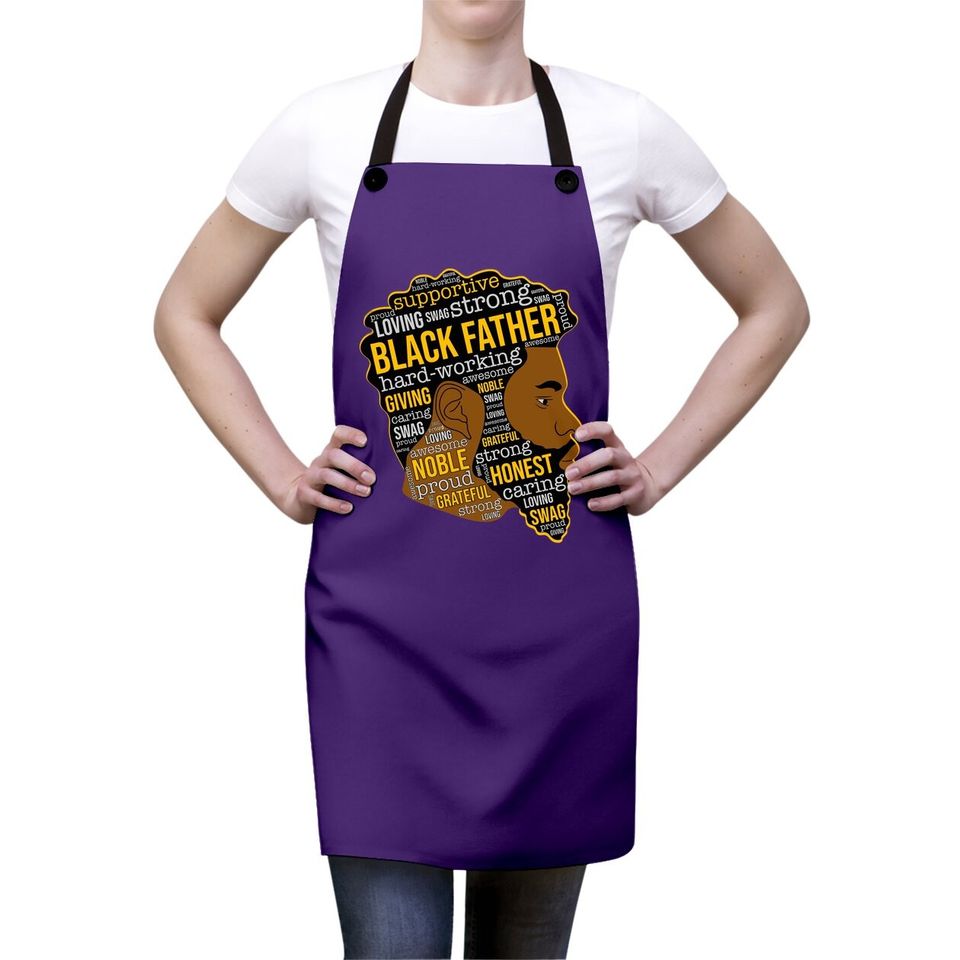 Black Father King Afro African Man Apron