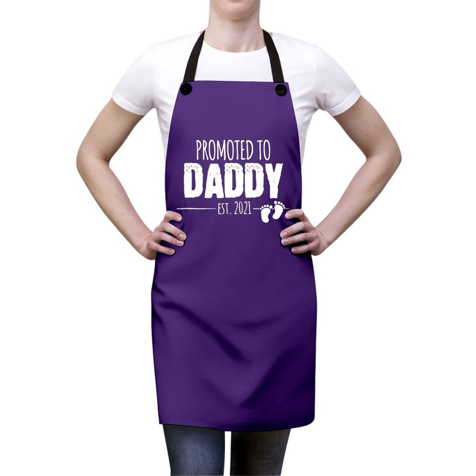 Promoted To Daddy 2021 Soon To Be Dad Husband Gift Apron