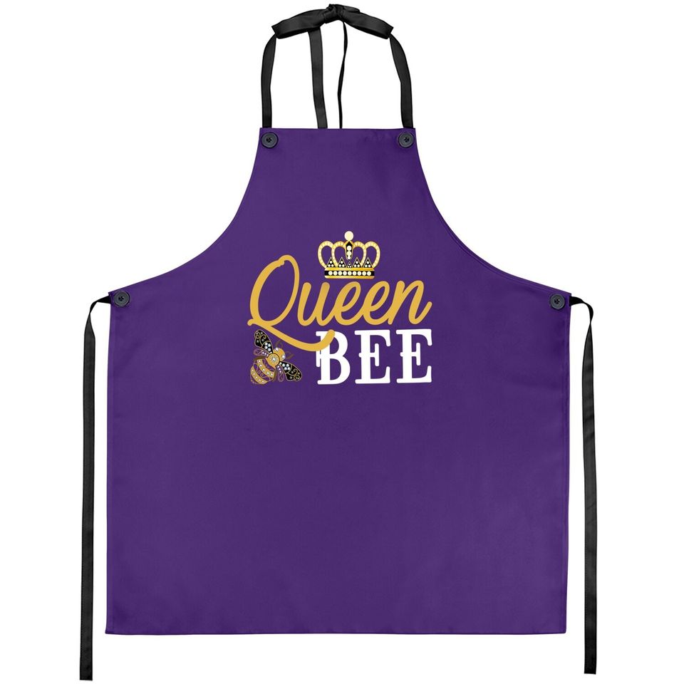 Queen Bee Crown Apron Cute Gift For Woman Beekeeper Apron