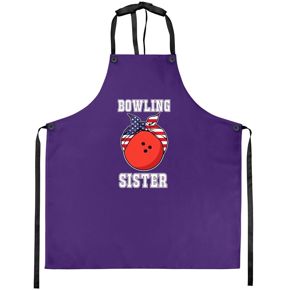 Bowling Apron Gift Sister Of Ten Pin Bowling Player Apron