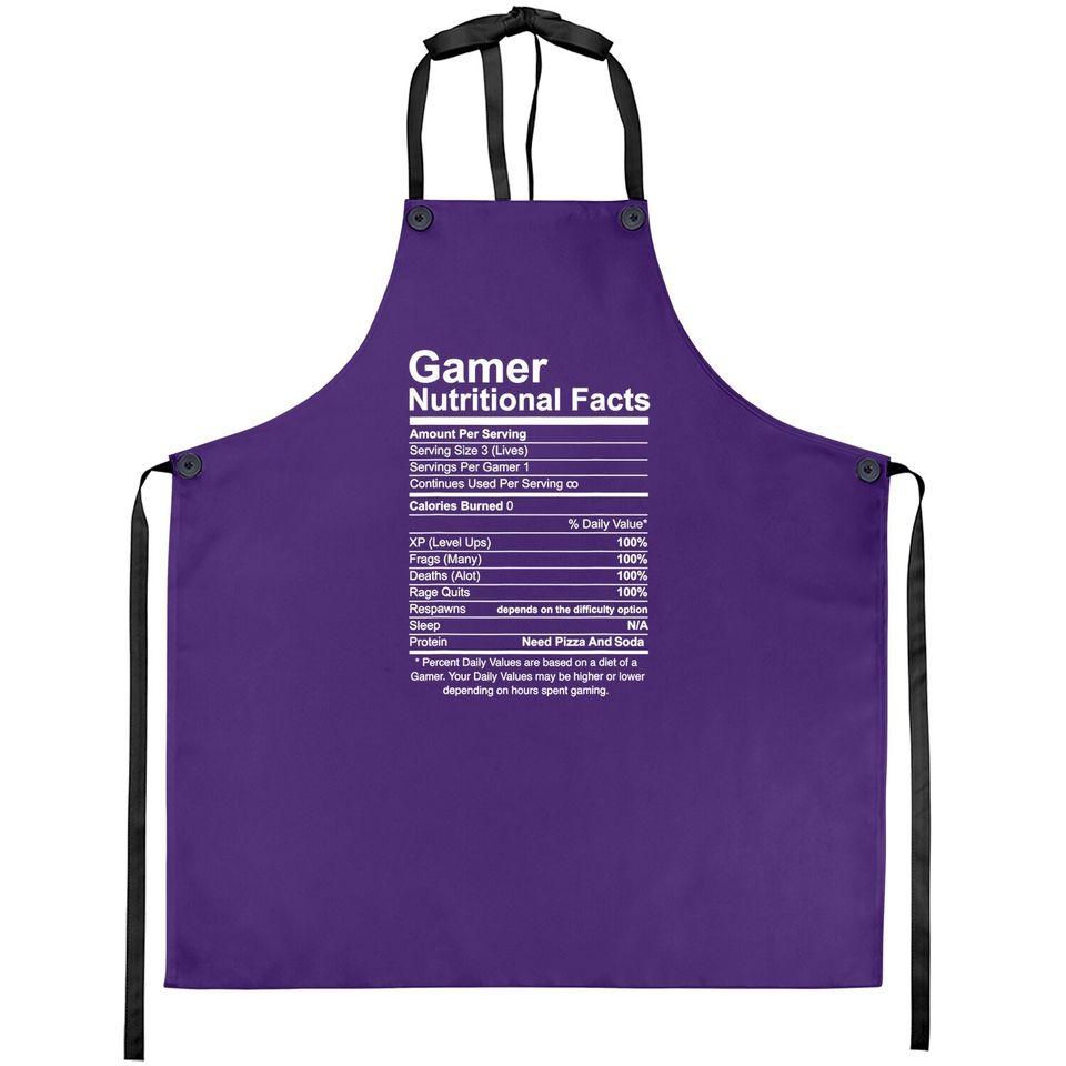 Gamer Nutritional Facts Cool Gamer Video Game Funny Apron